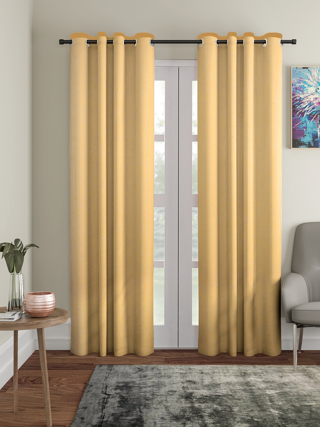 

Soumya Beige Single Sheer Door Curtain