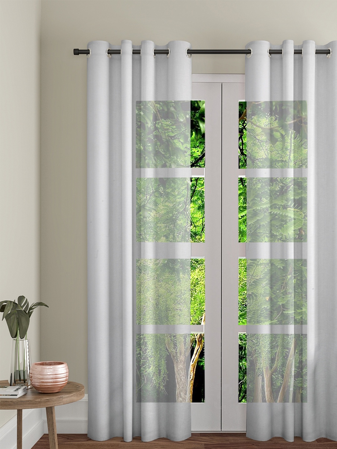 

Soumya Off-White Single Sheer Lightweight Door Curtain