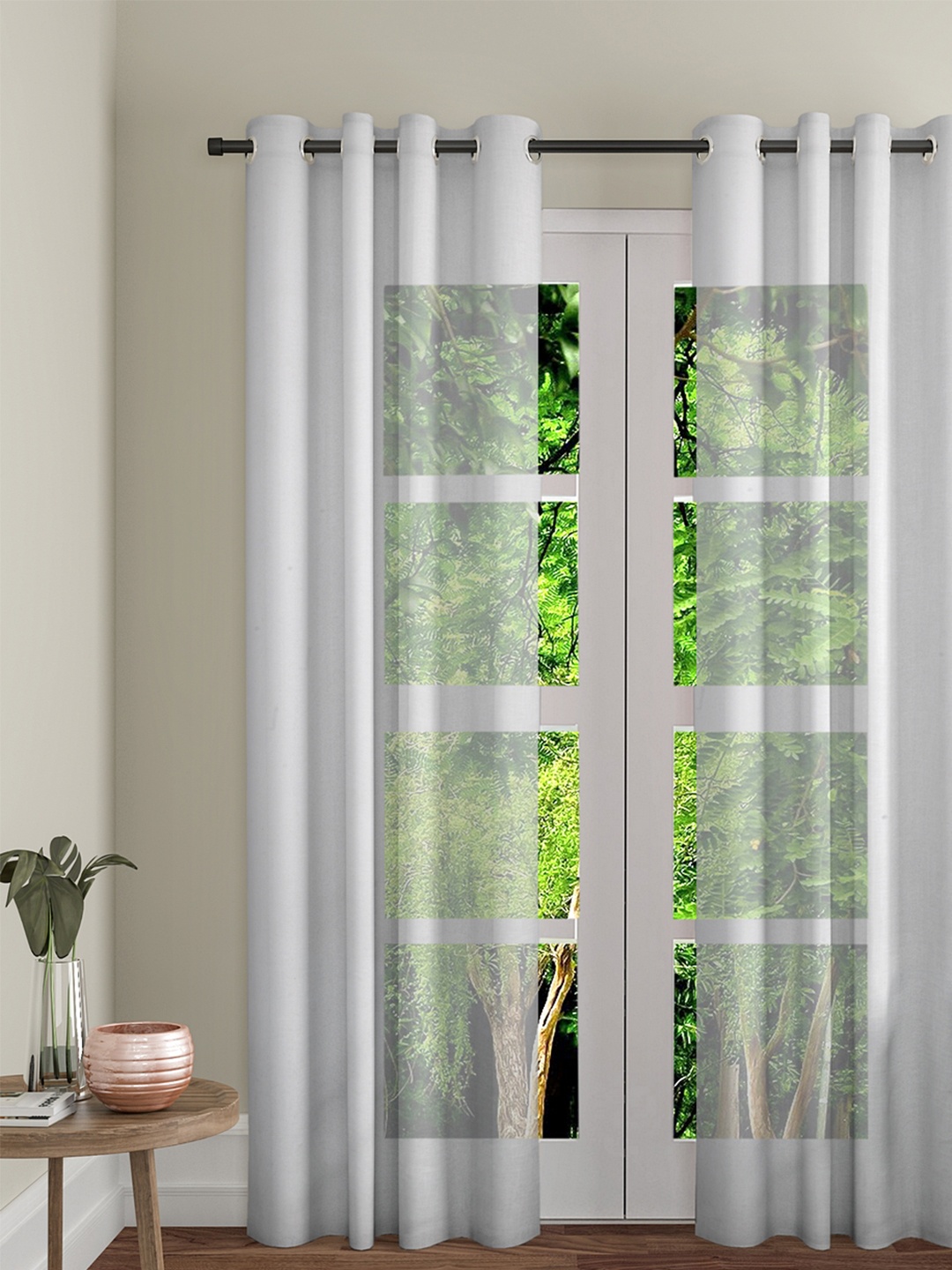 

Soumya Off-White Single Sheer Long Door Curtain