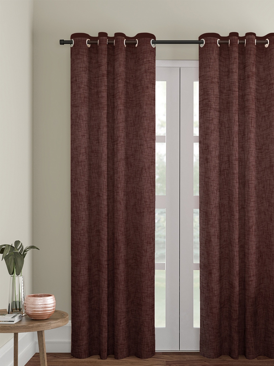 

Soumya Brown Single Sheer Long Lightweight Door Curtain