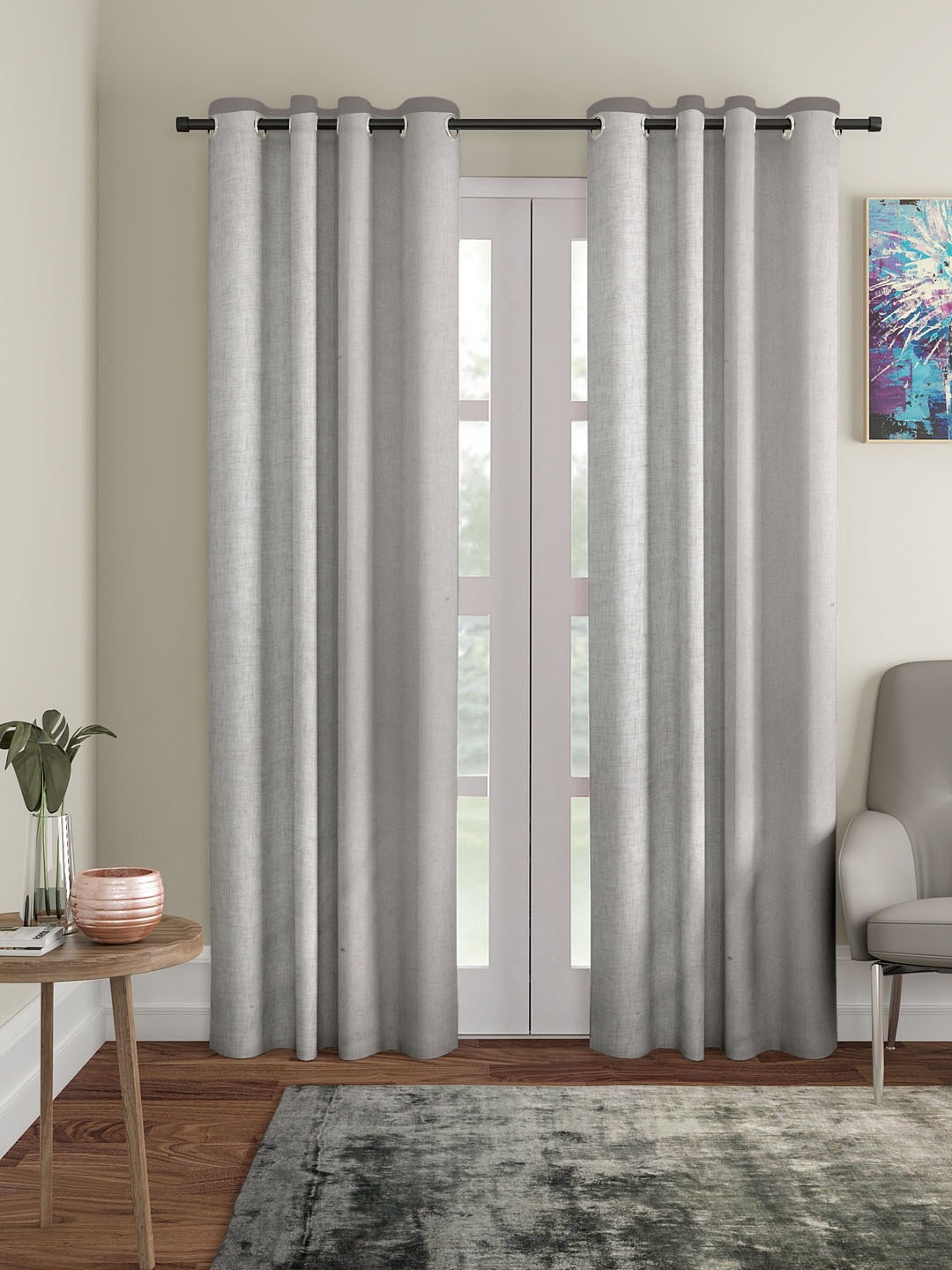 

Soumya Grey Single Sheer Lightweight Long Door Curtain