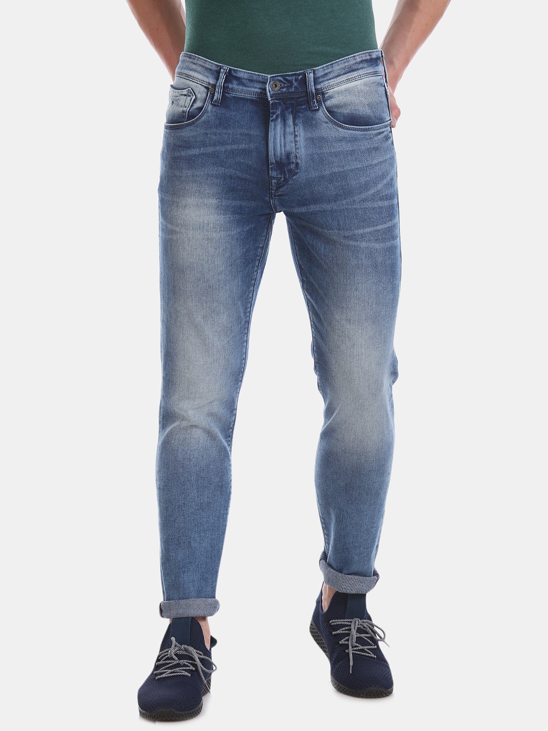 

Flying Machine Men Blue Mid Rise Slim Fit Jeans