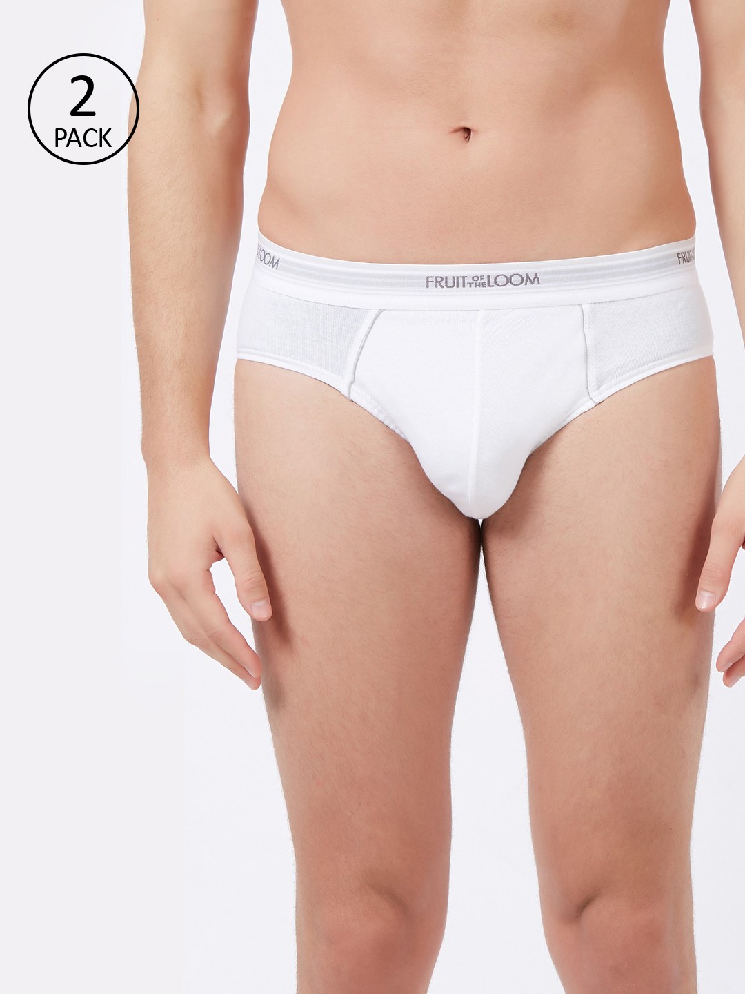 

Fruit of the loom Men Pack Of 2 White Solid Hip Briefs 11566028-2