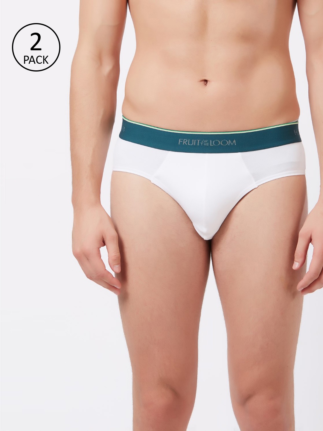 

Fruit of the loom Men Pack Of 2 White Solid Hip Briefs MHB06-N-A1S2