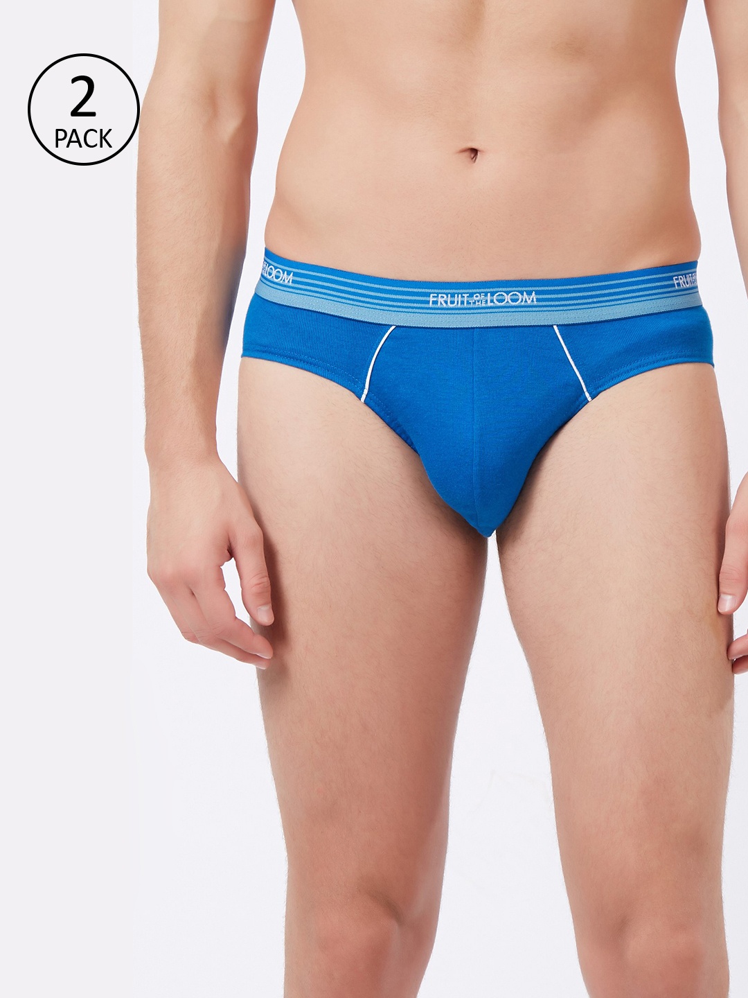 

Fruit of the loom Men Pack Of 2 Blue Solid Hip Briefs 11565934
