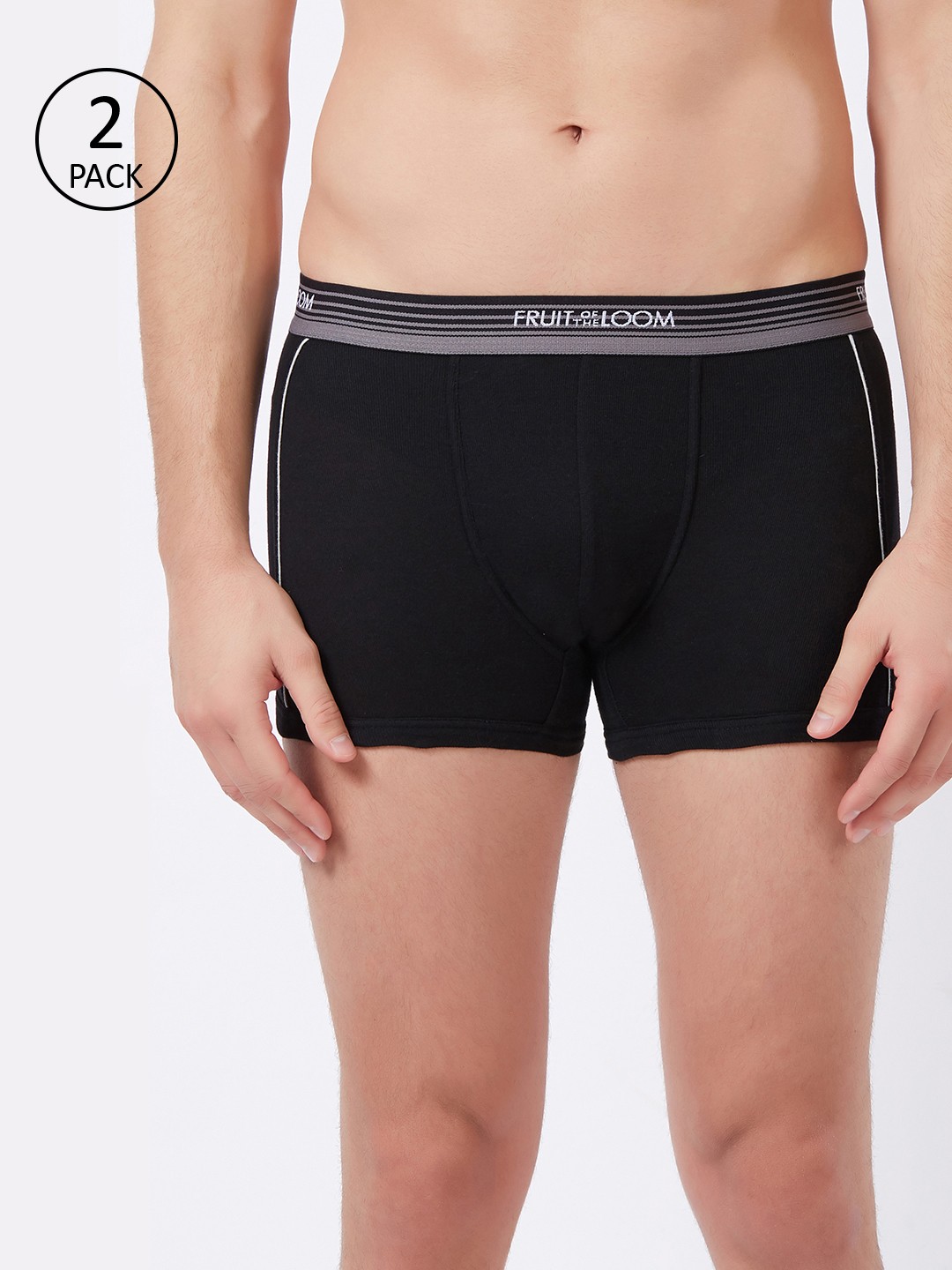 

Fruit of the loom Men Pack Of 2 Black Solid Trunks 11565998