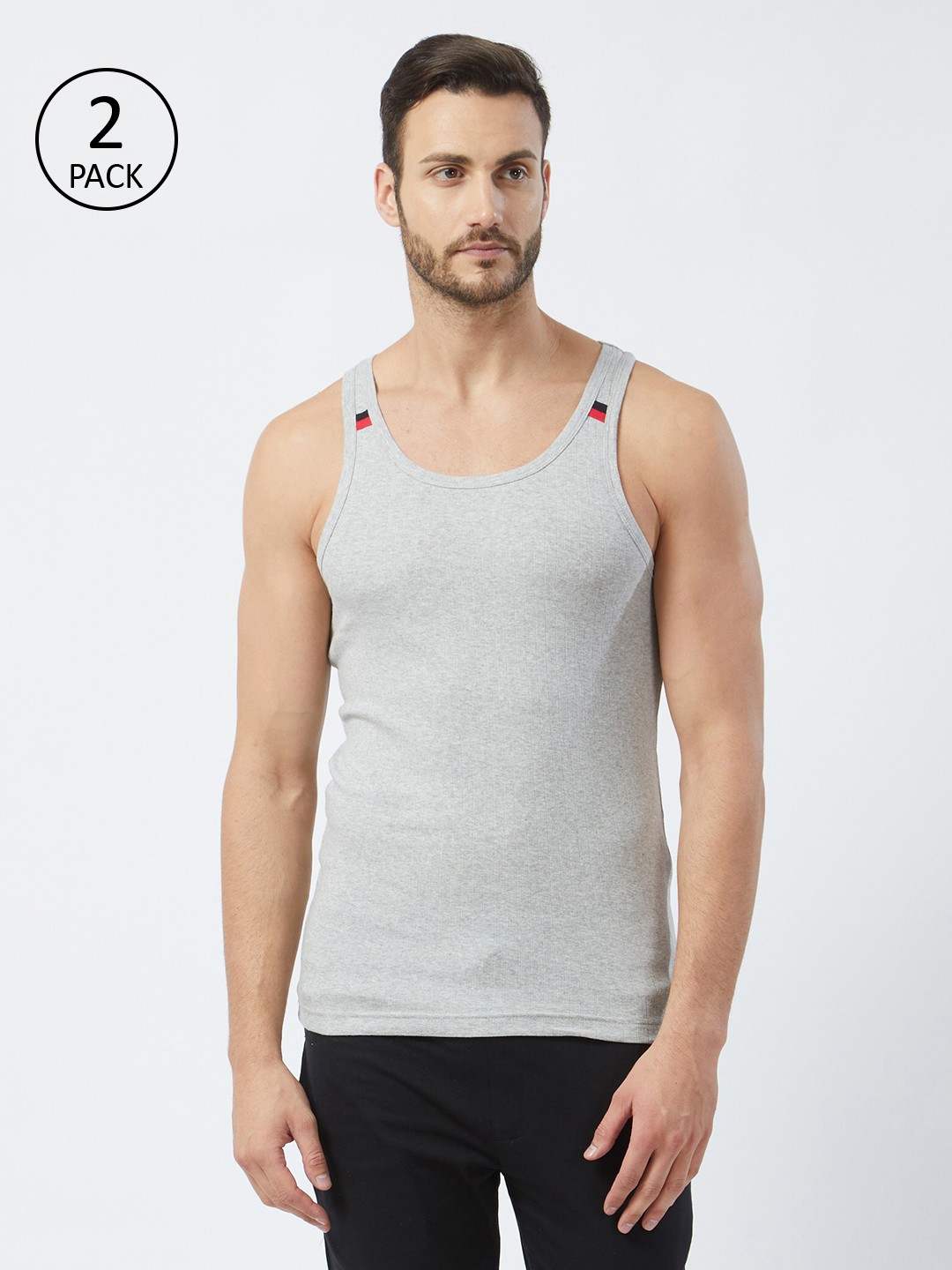 

Fruit of the Loom Men Grey Melange Solid Intellifresh Technology Innerwear Vest MFV03-A1S3