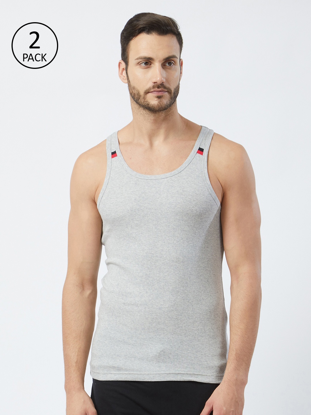 

Fruit of the loom Men Grey Solid Innerwear Vest MFV03-N-A1S3, Grey melange