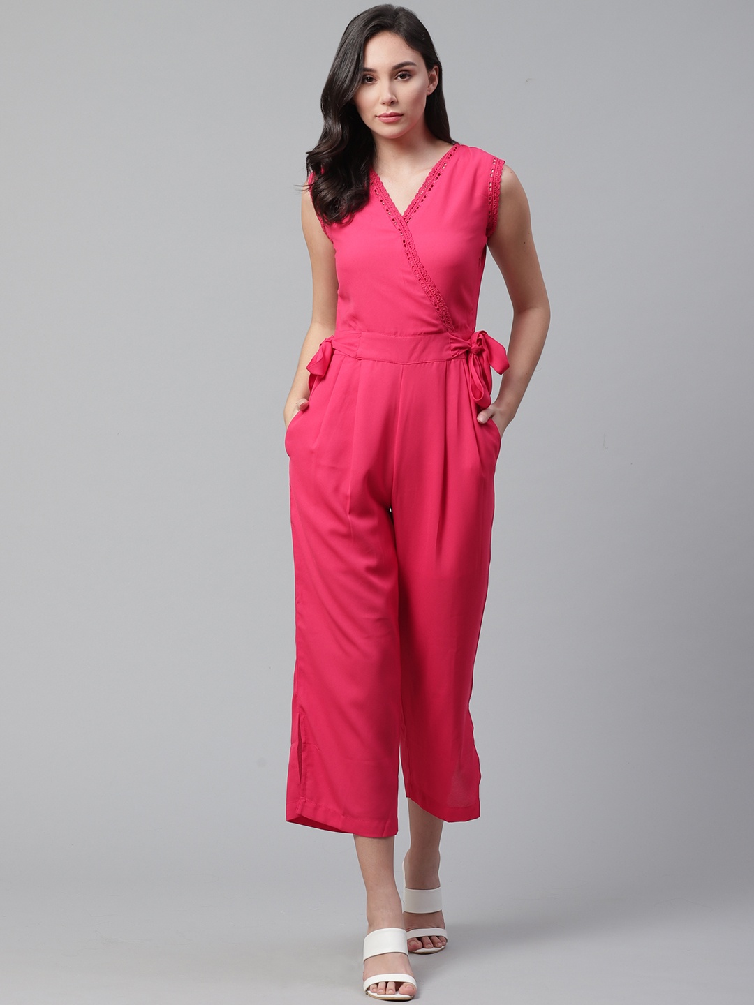 

STREET 9 Women Pink Solid Basic Jumpsuit