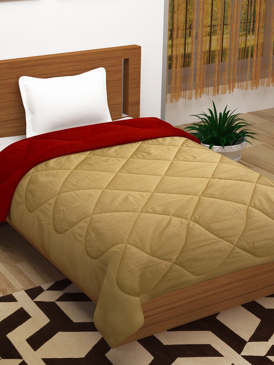 

Story@home Red & Beige Solid Heavy Winter 200 GSM Single Bed Comforter