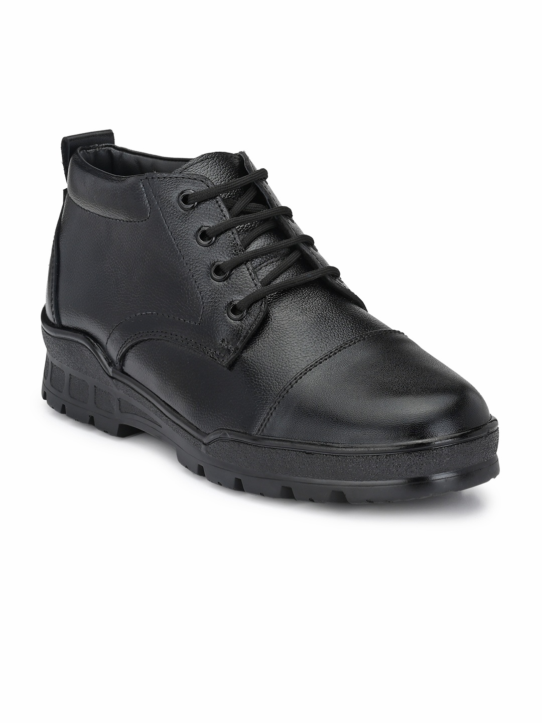 

Eego Italy Men Black Solid Light Weight Genuine Leather Mid Ankle Formal Boots Shoes