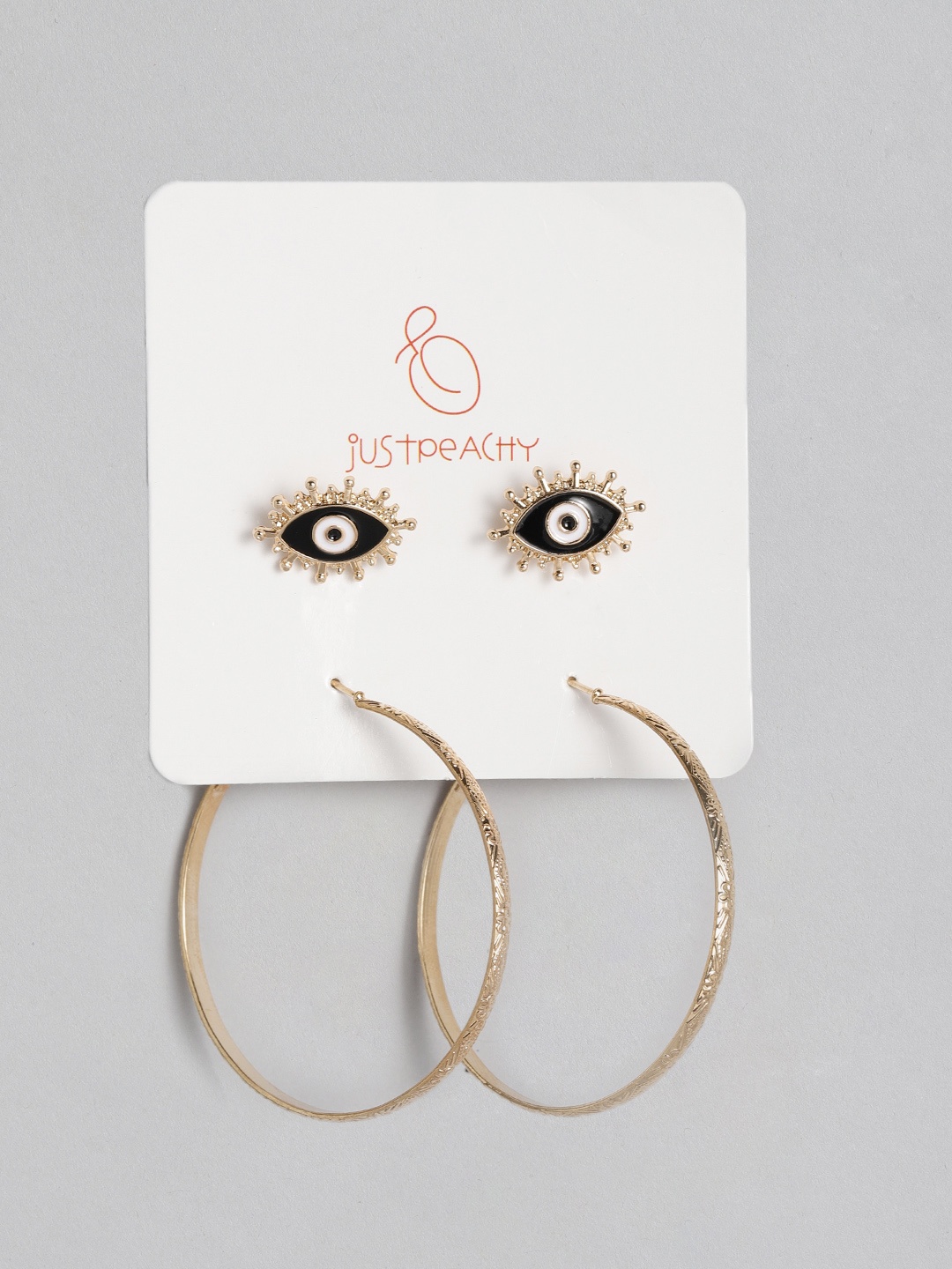 

justpeachy Set Of 2 Gold Plated Earrings