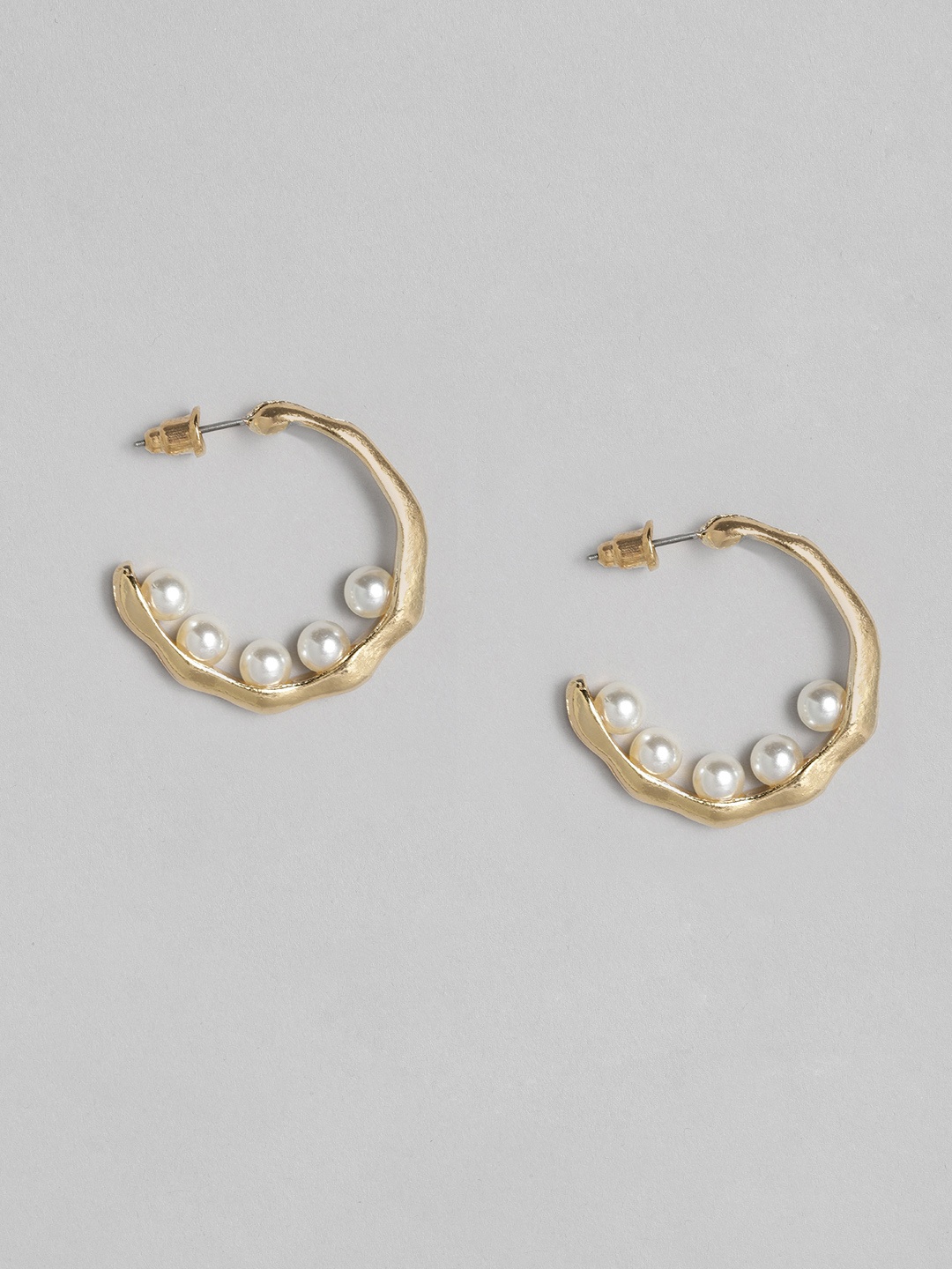 

justpeachy Gold-Plated Half Hoop Earrings