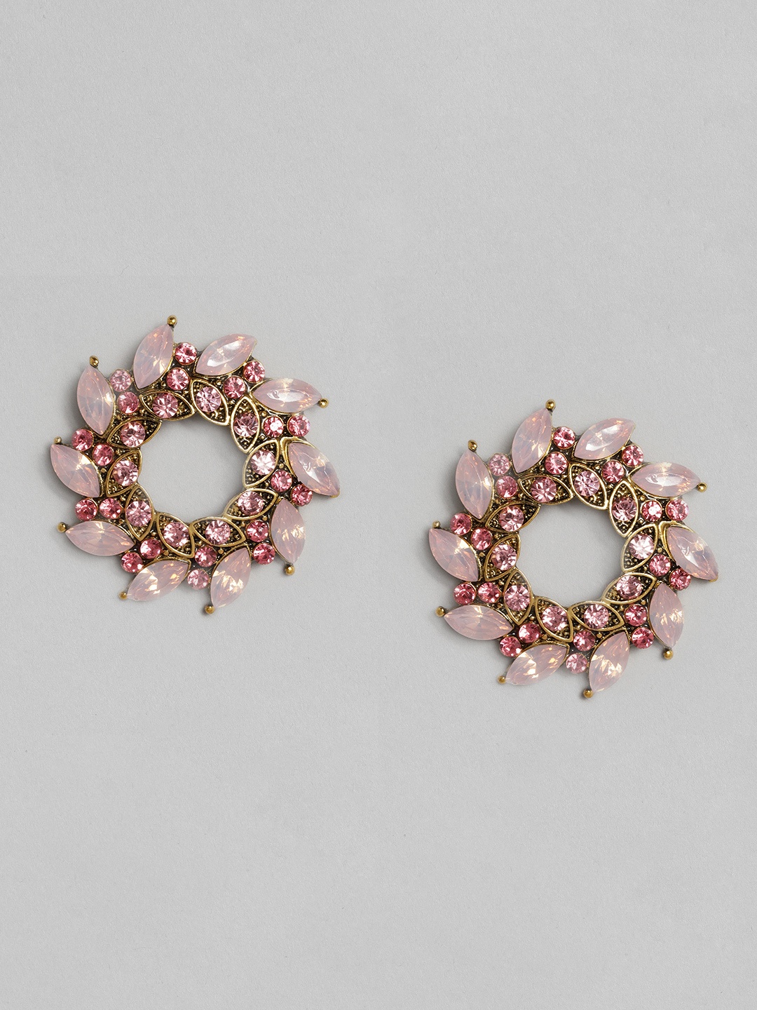

justpeachy Pink & Gold-Toned Circular Studs