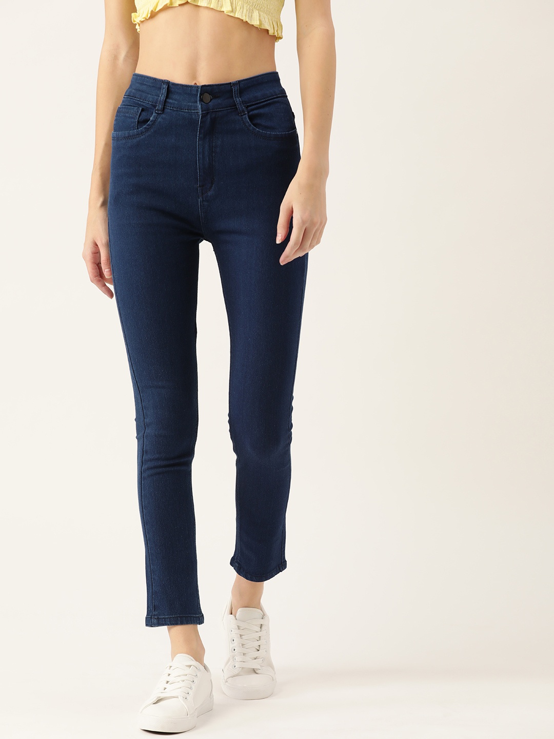 

urSense Women Navy Blue Slim Fit High-Rise Stretchable Jeans