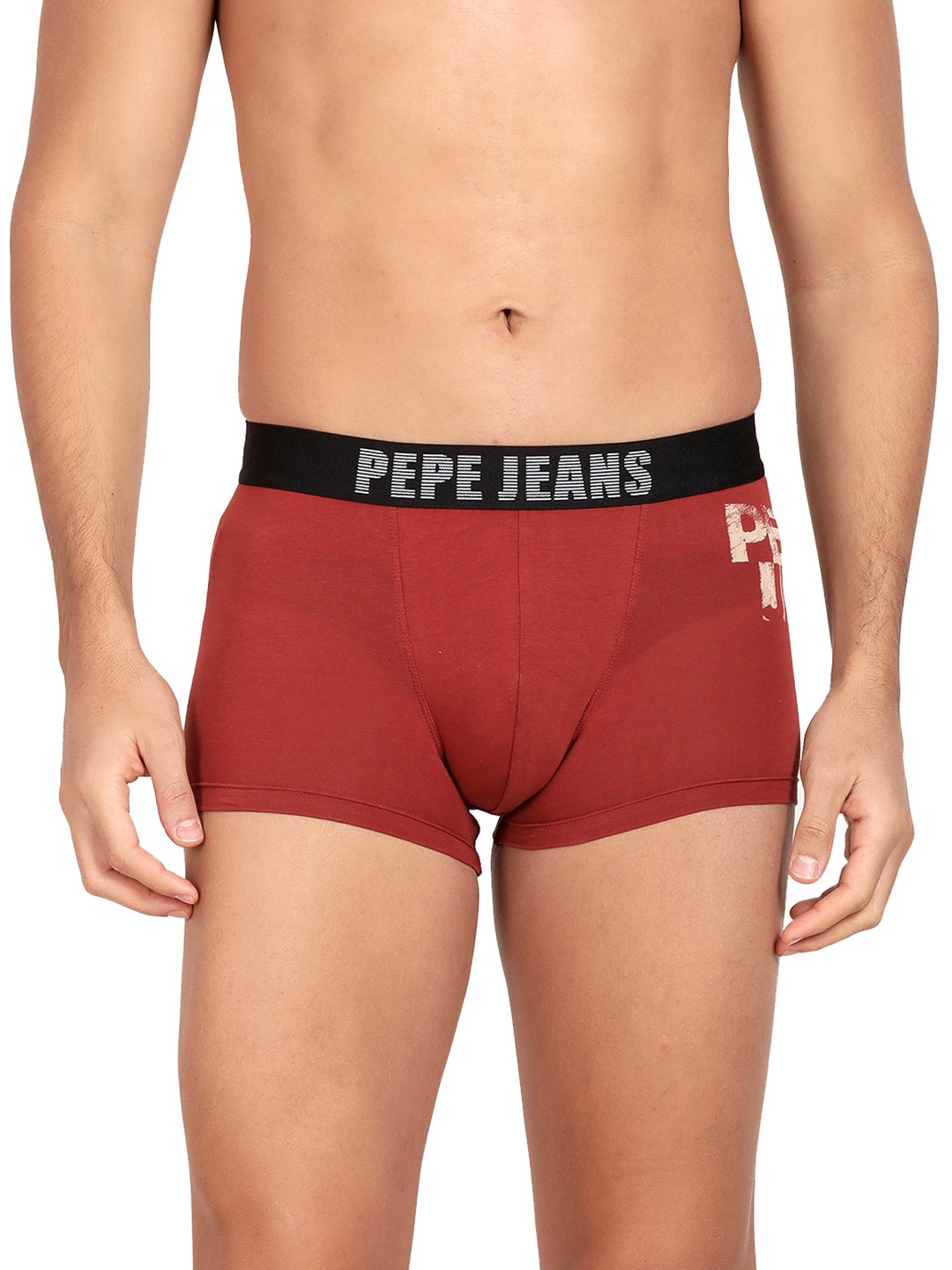 

Pepe Jeans Men Maroon Solid Modern Trunk 8904311314844