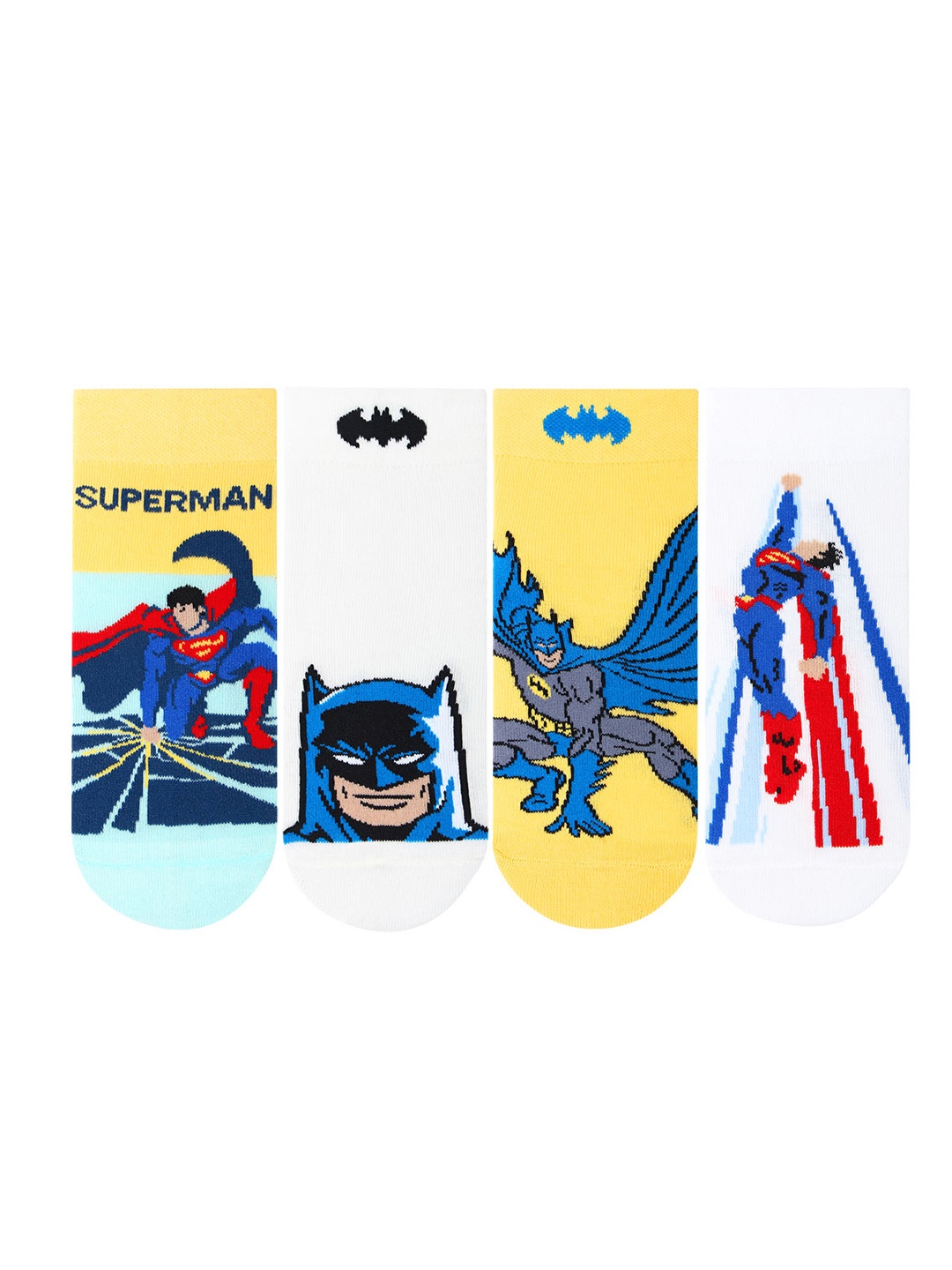 

Bonjour Kids Pack of 4 Assorted Superman & Batman Ankle-Length Socks