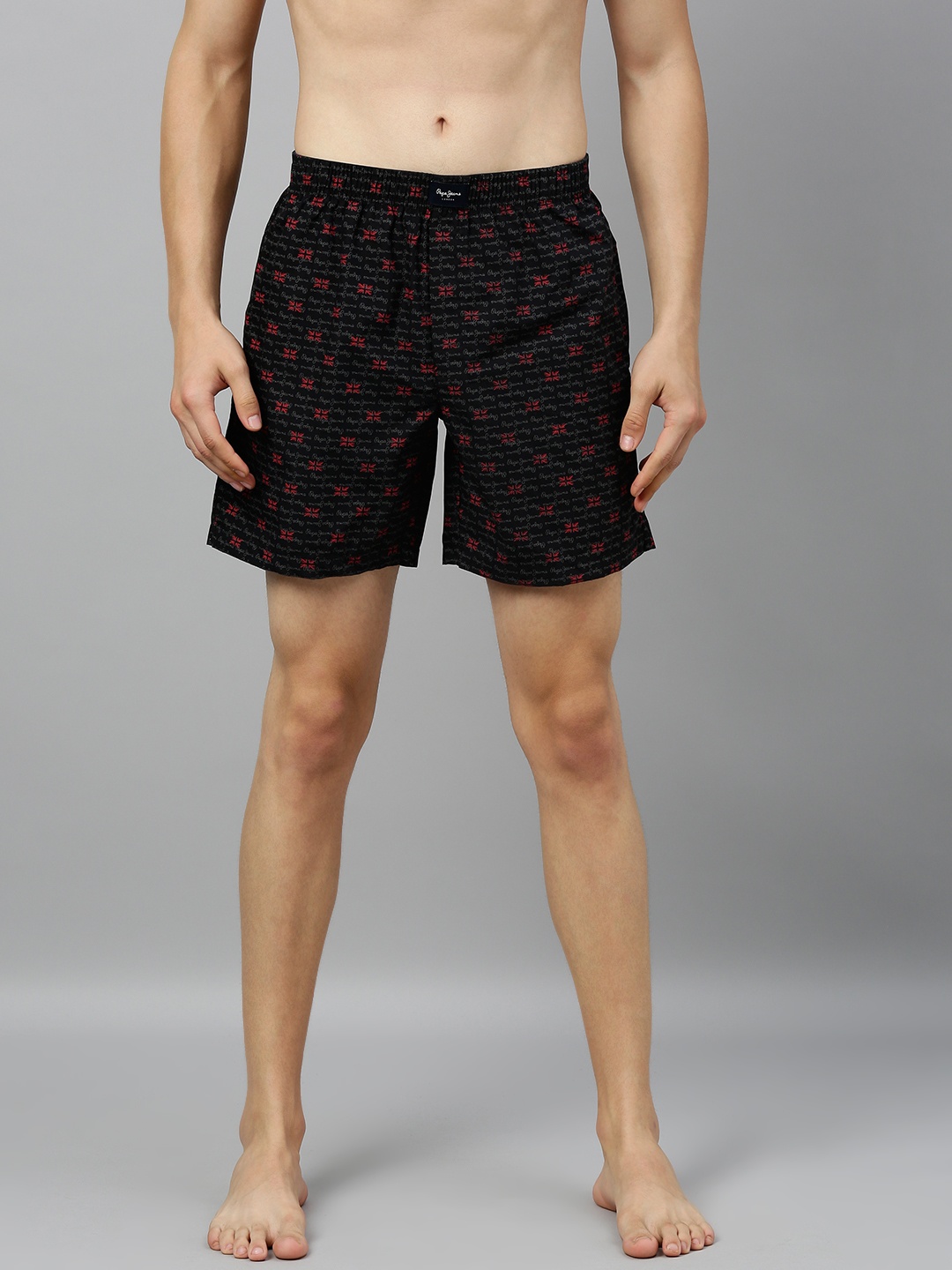

Pepe Jeans Men Black & Red Printed Pure Cotton Boxers 8904311314035