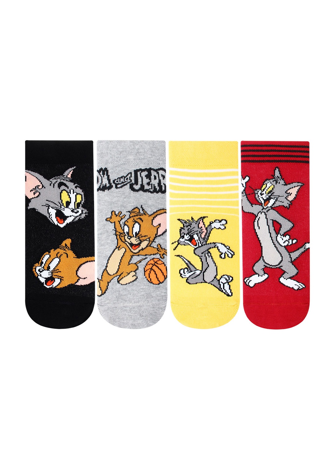 

Bonjour Kids Pack of 4 Assorted Tom & Jerry Ankle-Length Socks