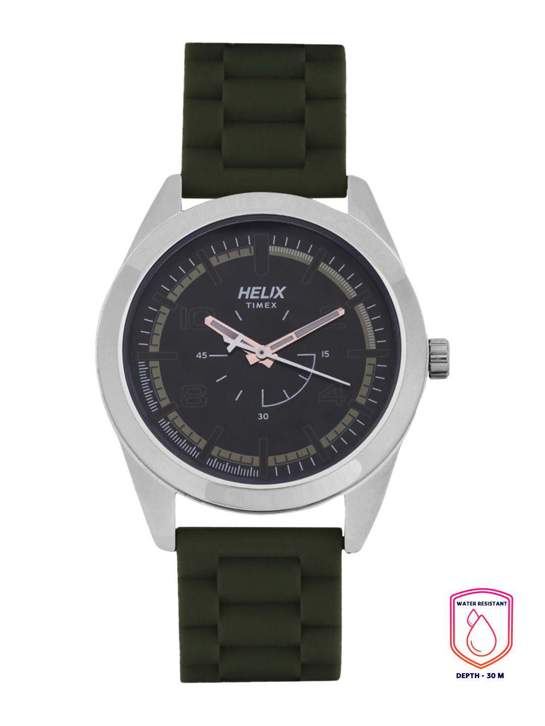 

Helix Men Black Analogue Watch TW031HG01