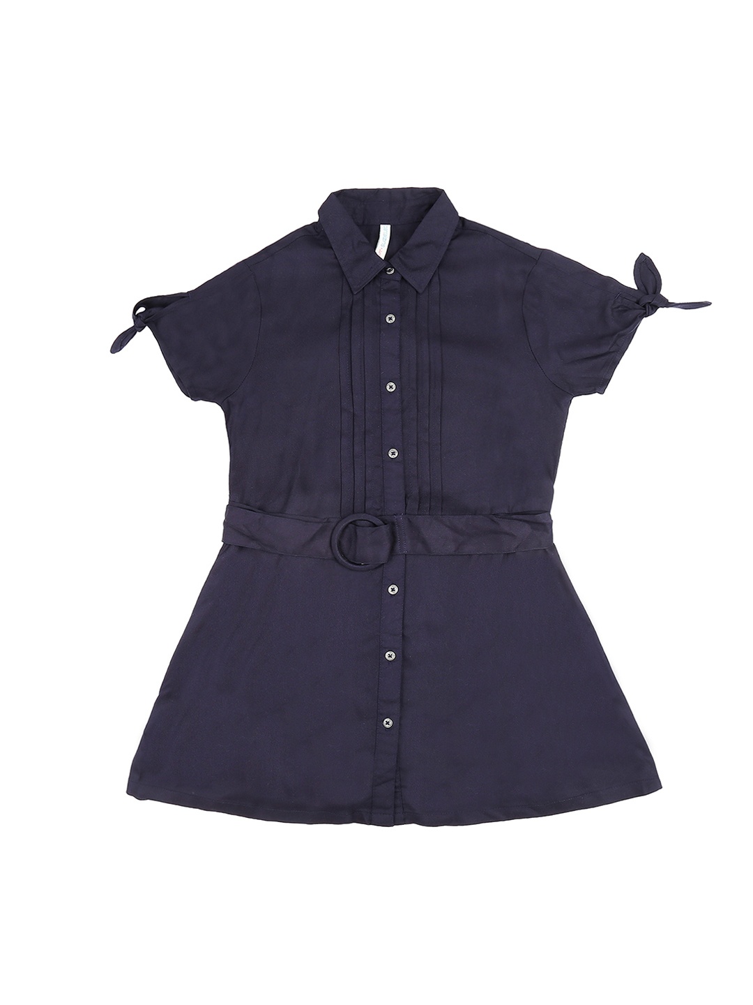 

Pantaloons Junior Girls Navy Blue Solid Shirt Style Top