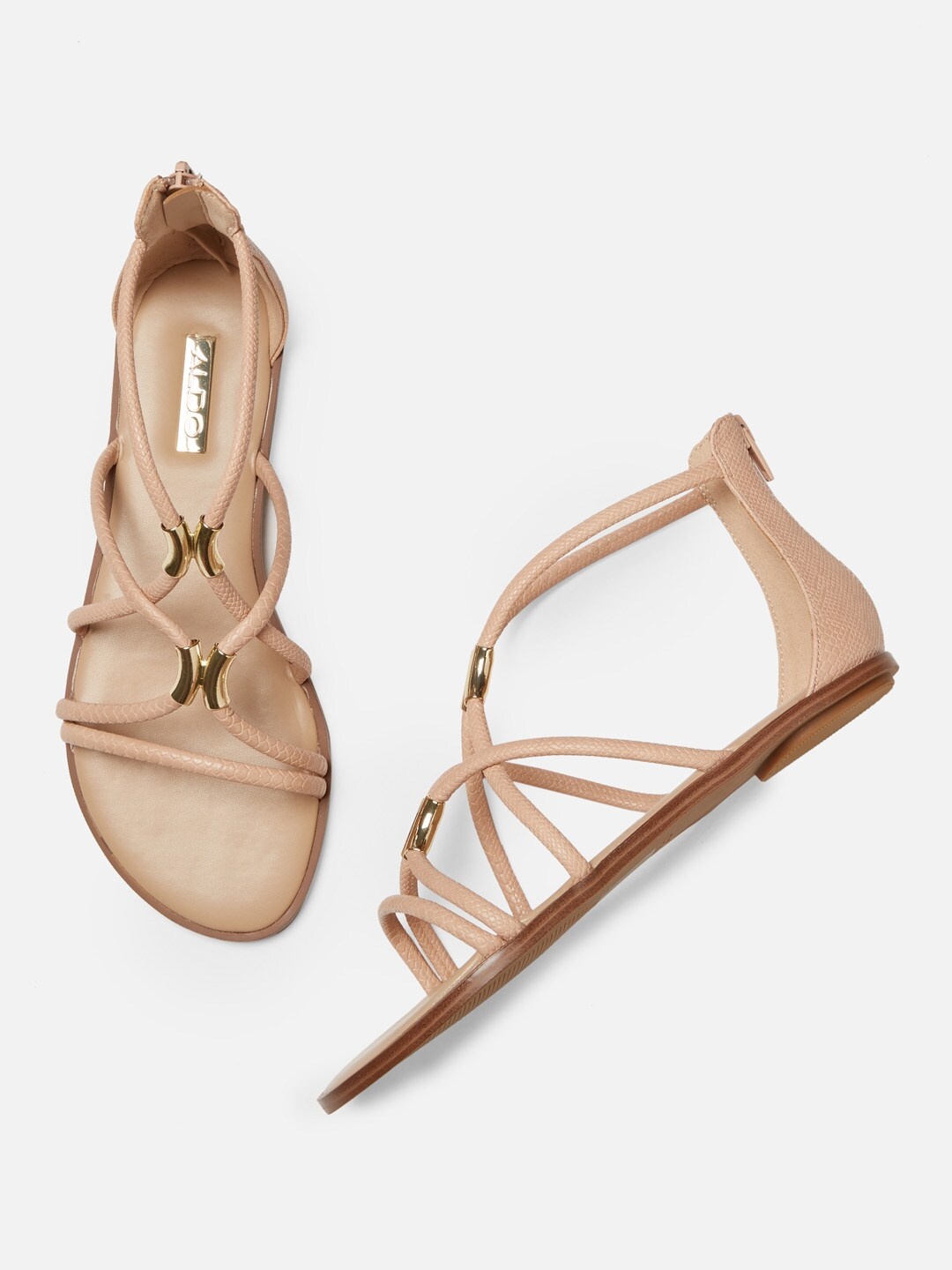 

ALDO Women Beige Solid Open Toe Flats