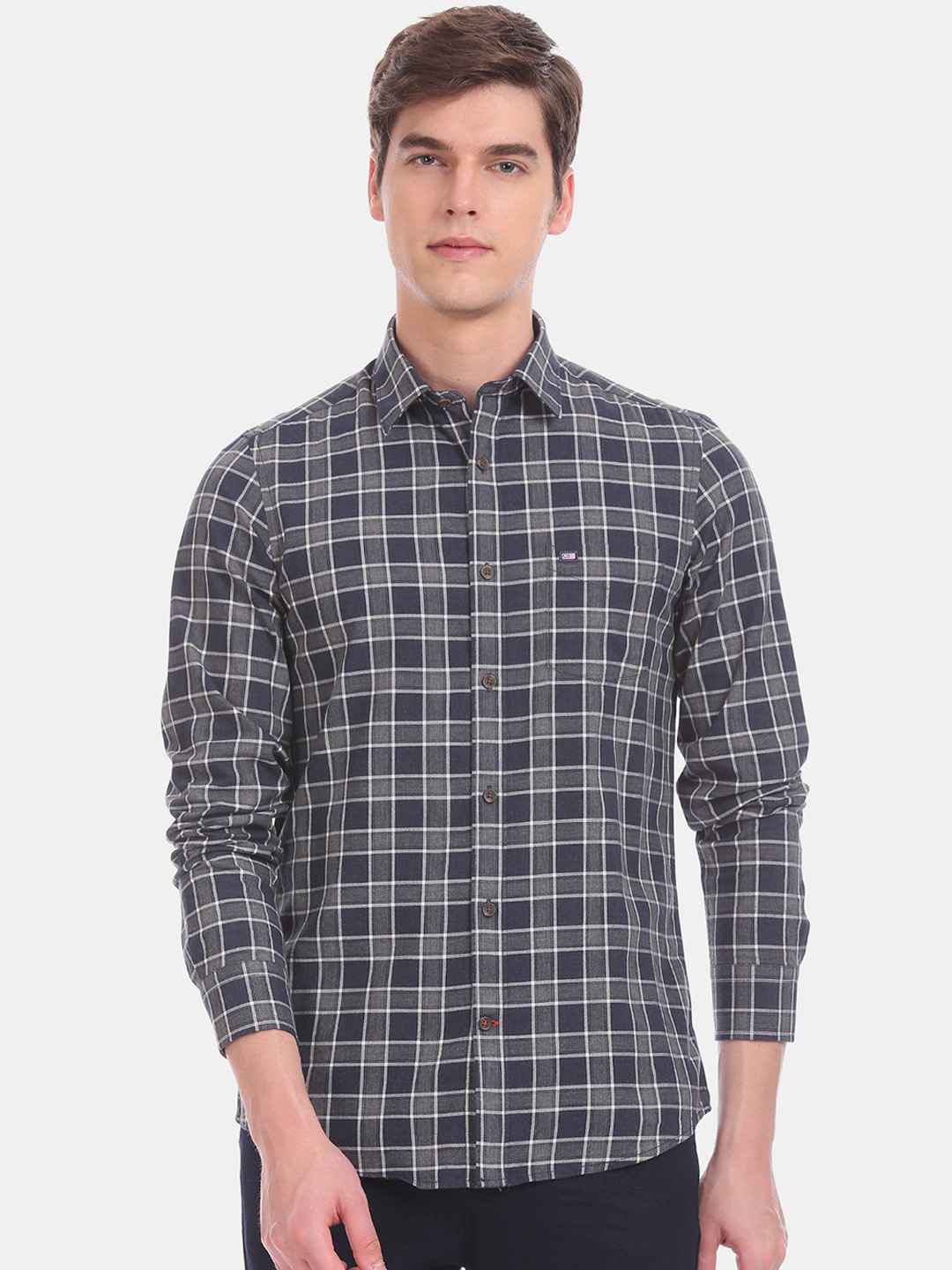 

Arrow Sport Men Grey Slim Fit Checked Formal Shirt
