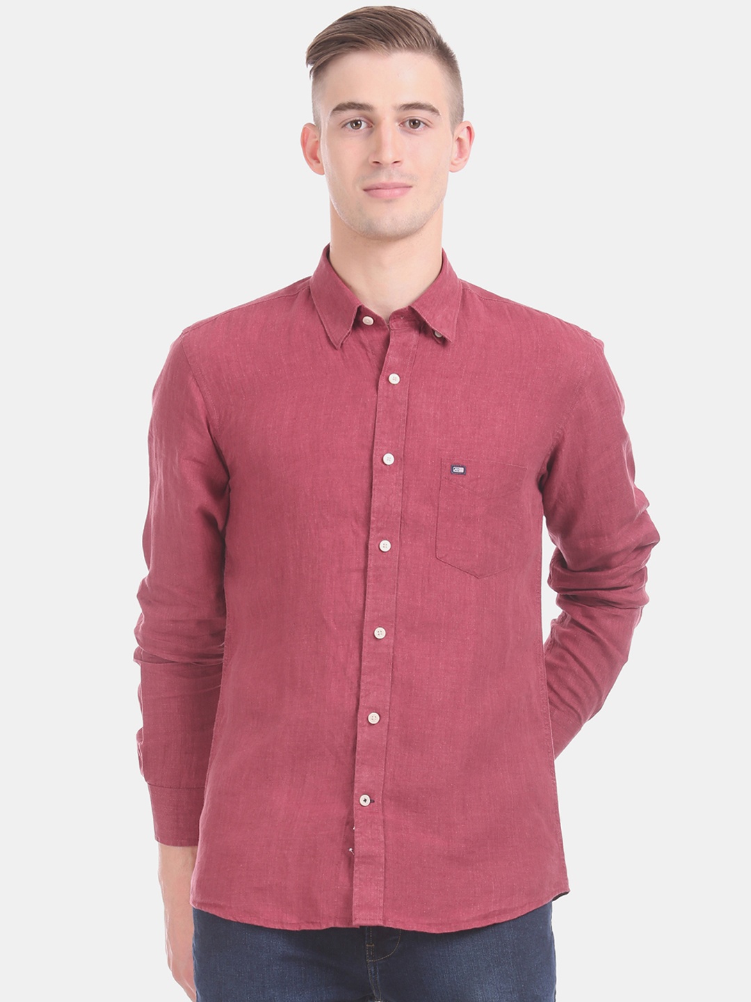 

Arrow Sport Men Pink Regular Fit Solid Casual Shirt