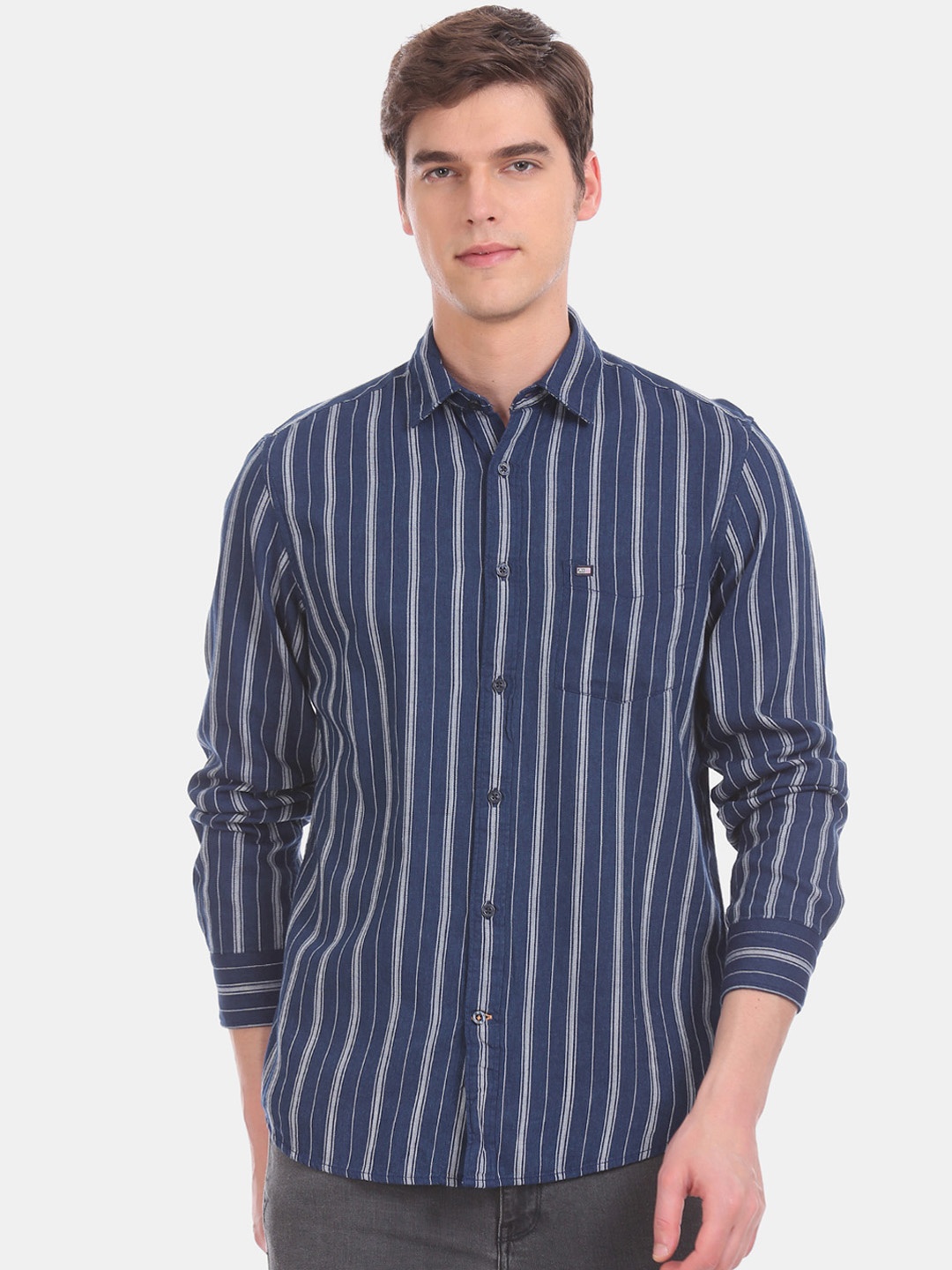 

Arrow Sport Men Blue Slim Fit Striped Casual Shirt