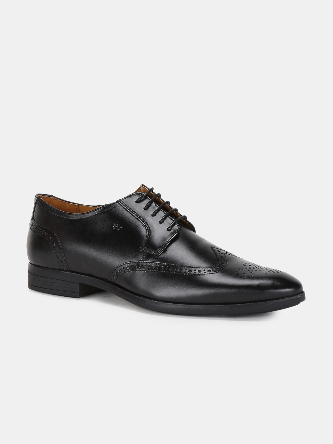 

Arrow Men Black Textured Wingtip Toe Leather Formal Brogues