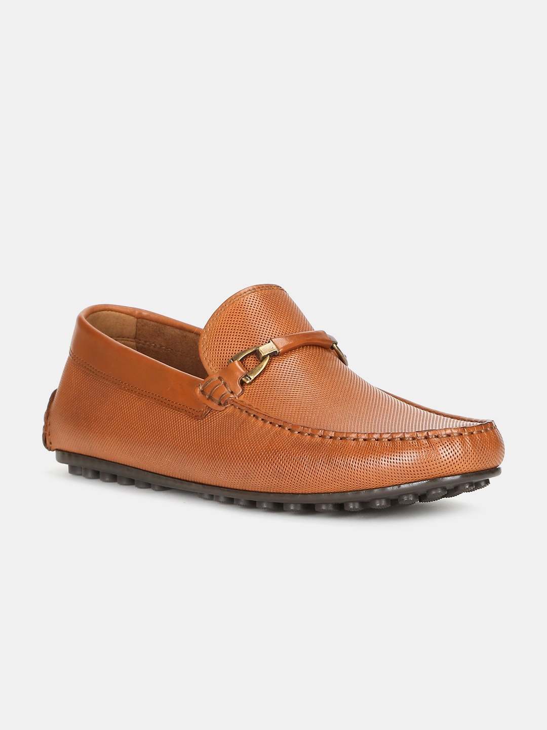 

Arrow Men Brown Textured Leather Formal Loafers