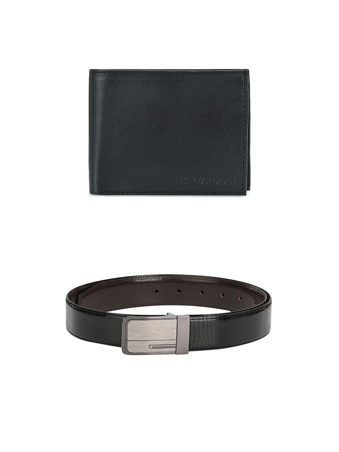 

Calvadoss Men Black & Brown Premium Belt & Leather Wallet Gift Set