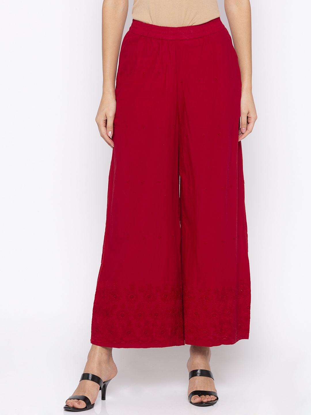 

Globus Women Red Self Design Palazzo