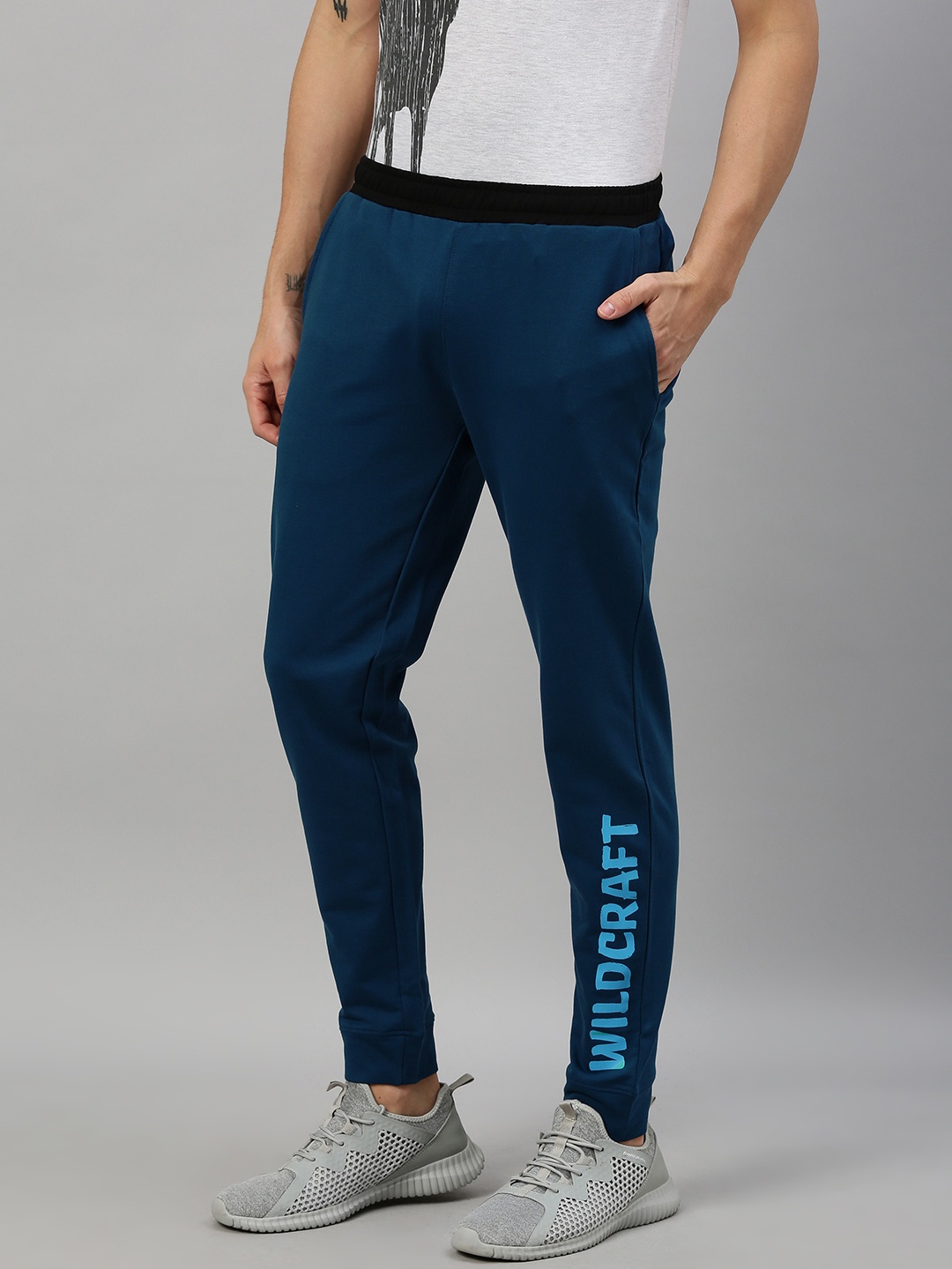 

Wildcraft Men Navy Blue Printed Slim Fit Joggers