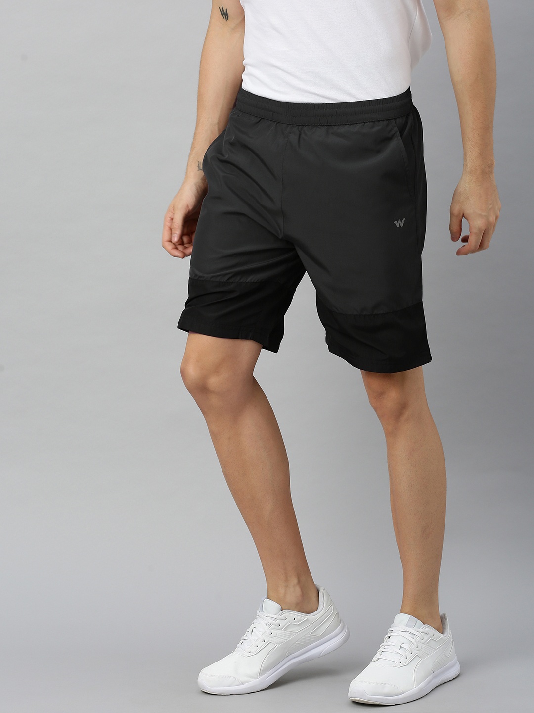 

Wildcraft Men Charcoal Grey Solid Regular Fit Sports Active Shorts