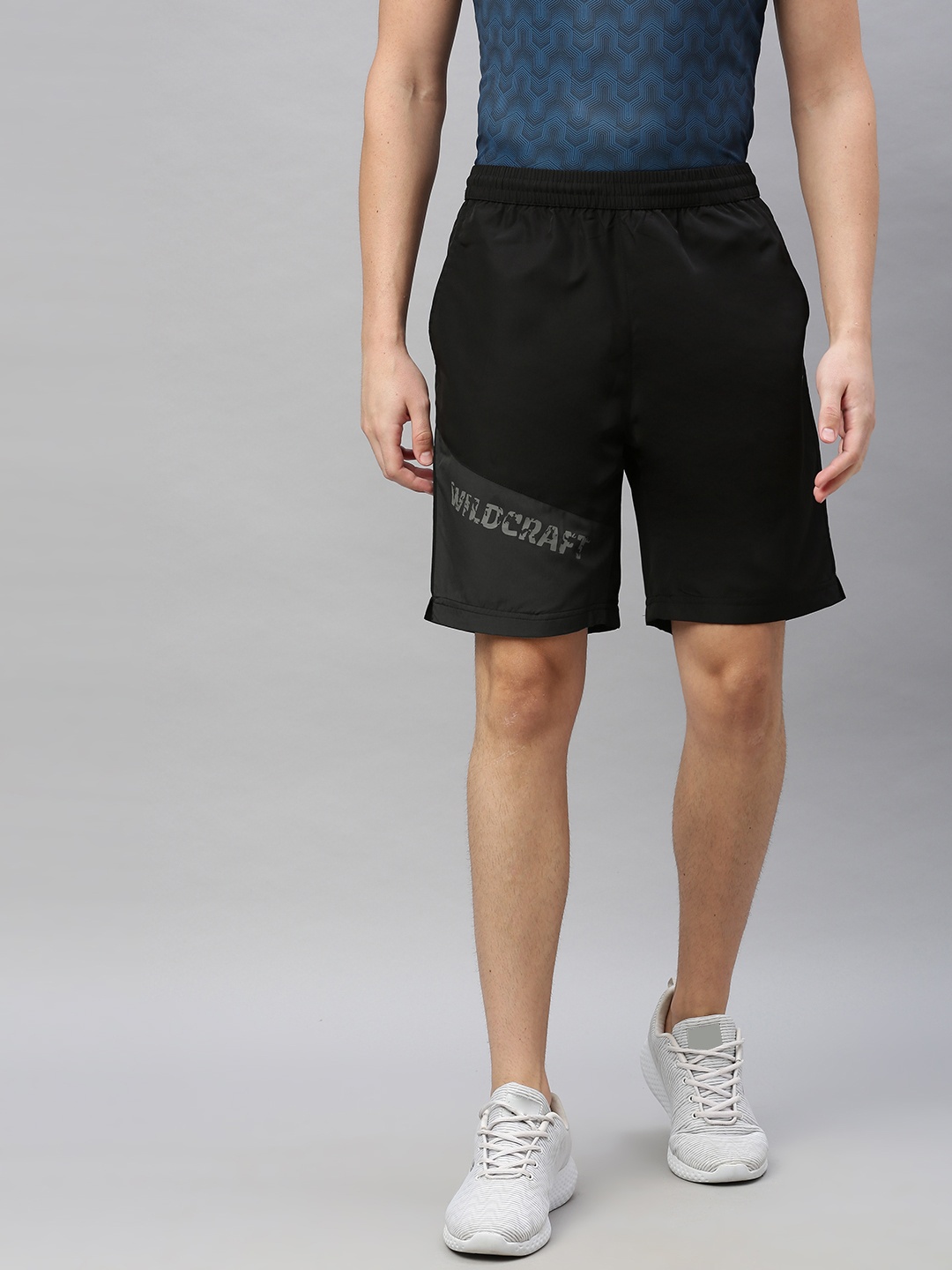 

Wildcraft Men Black Printed Regular Fit Active Sports Shorts