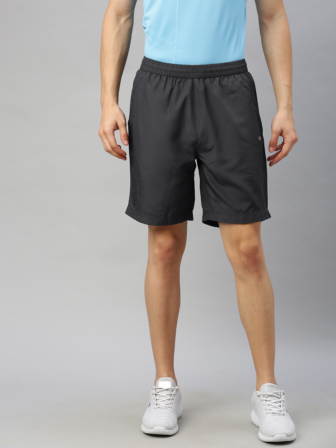 

Wildcraft Men Charcoal Grey Solid Regular Fit Active Sports Shorts