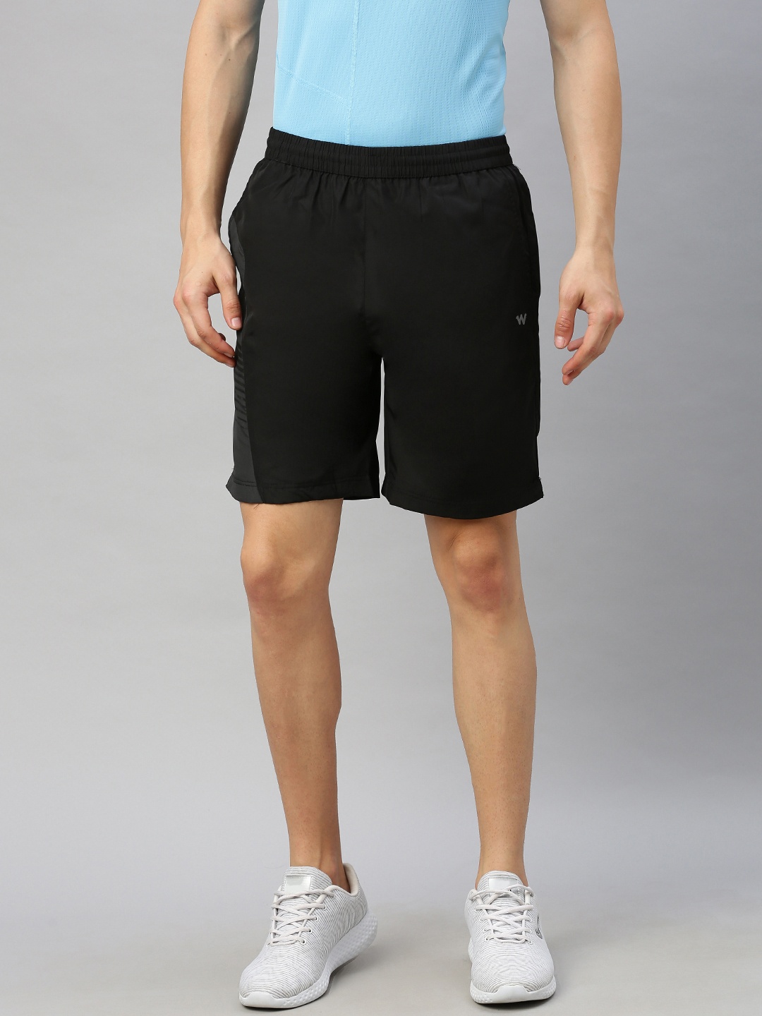 

Wildcraft Men Black Solid Regular Fit Active Sports Shorts