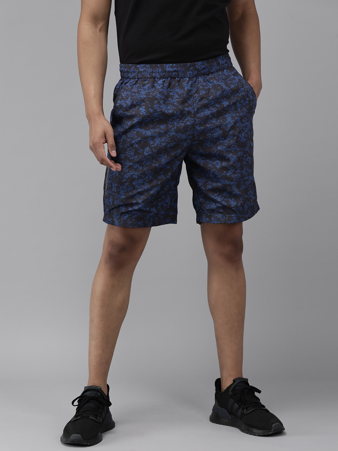 

Wildcraft Men Blue Abstract Printed Sports Shorts, Multi