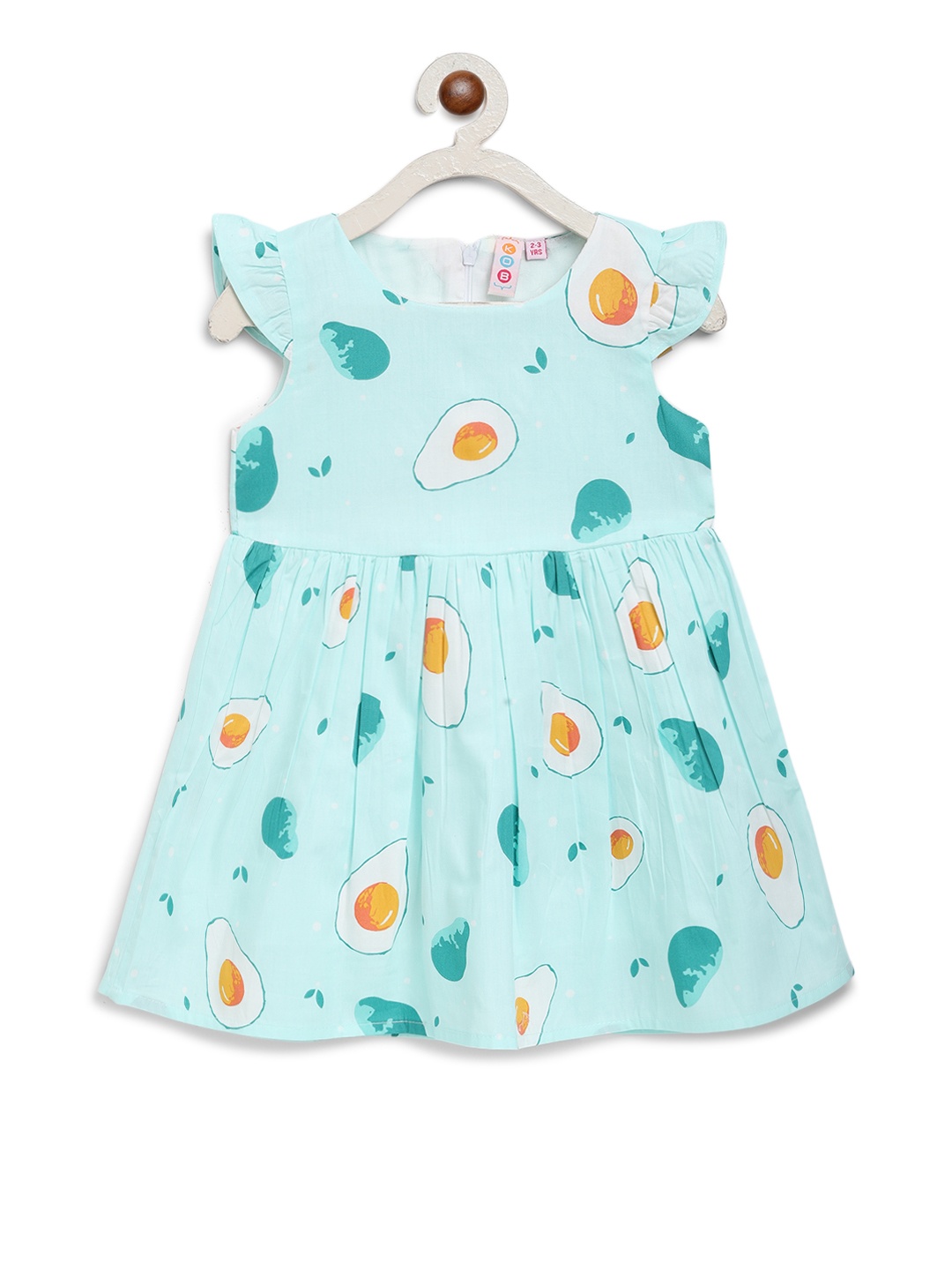 

Kids On Board Girls Green Printed Fit and Flare Dress