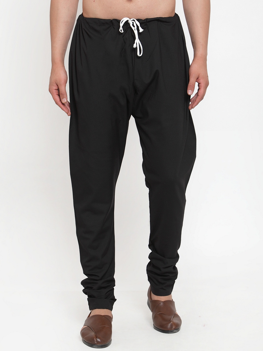 

Jompers Men Black Solid Churidar Pyjama