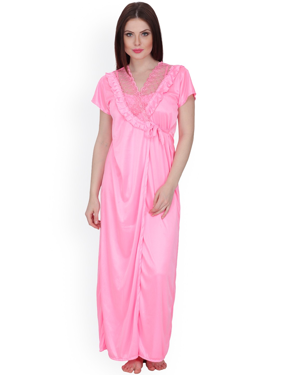 

Secret Wish Pink Maxi Nightdress with Robe HC-168