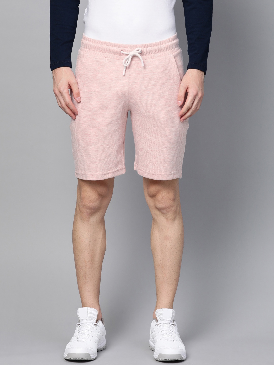 

ManQ CASUAL Men Pink Solid Slim Fit Sports Shorts