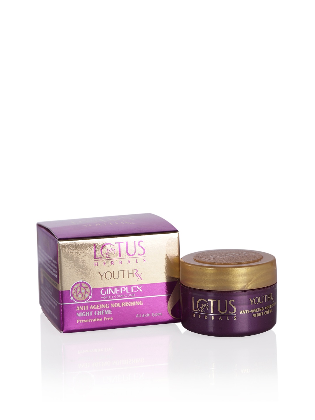 

Lotus Herbals YouthRX Gineplex Anti-Ageing Nourishing Night Creme 10 g, Purple