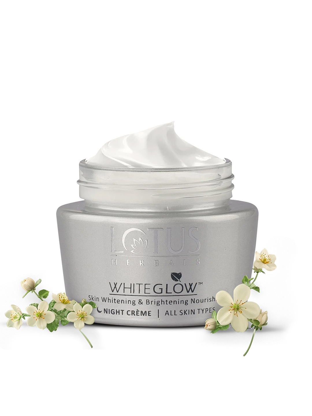

Lotus Herbals Women White Glow Skin Whitening & Brightening Nourishing Night Creme 40 g, Silver