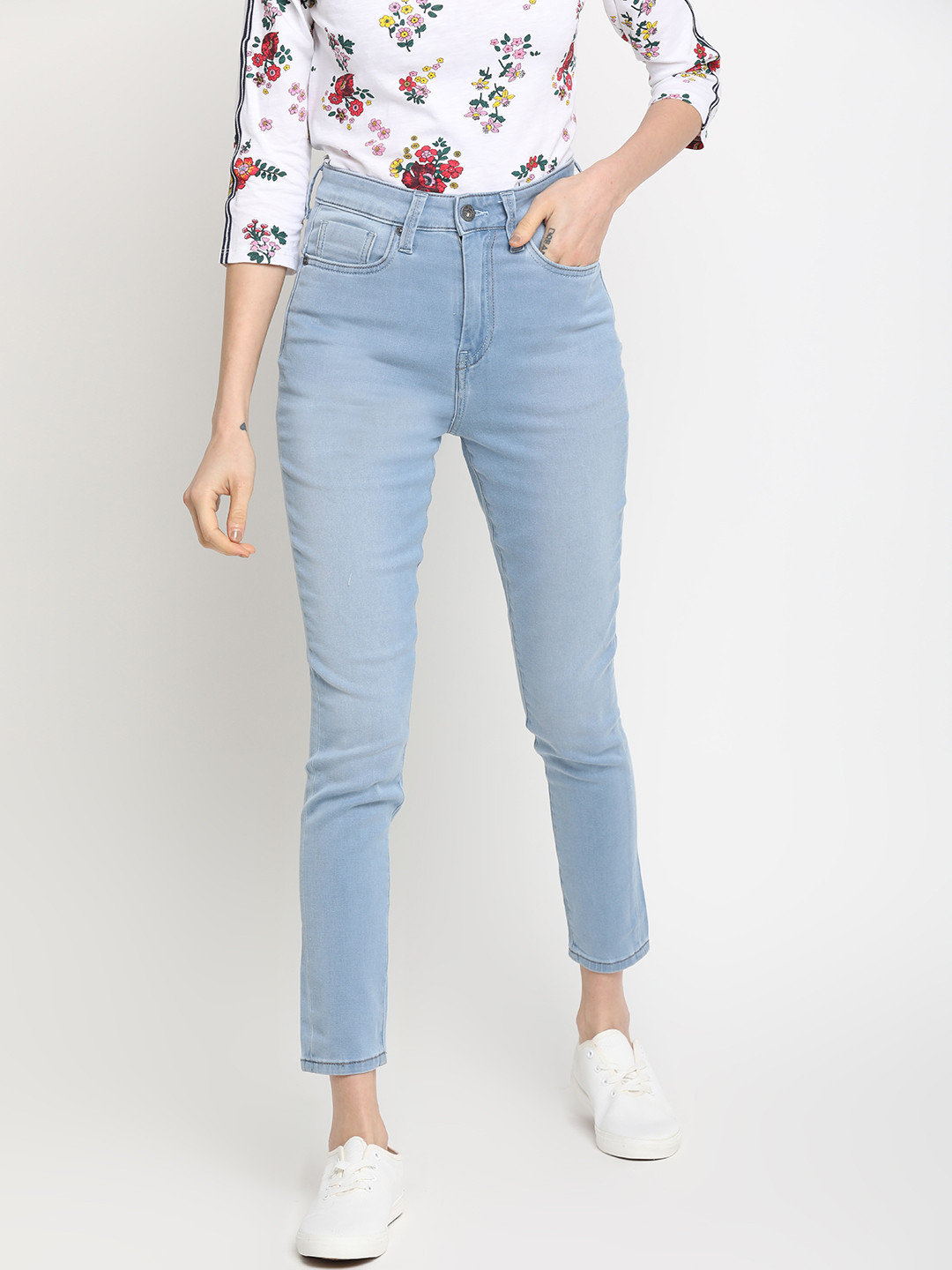 

Pepe Jeans Women Blue Skinny Fit High-Rise Light Fade Stretchable Jeans