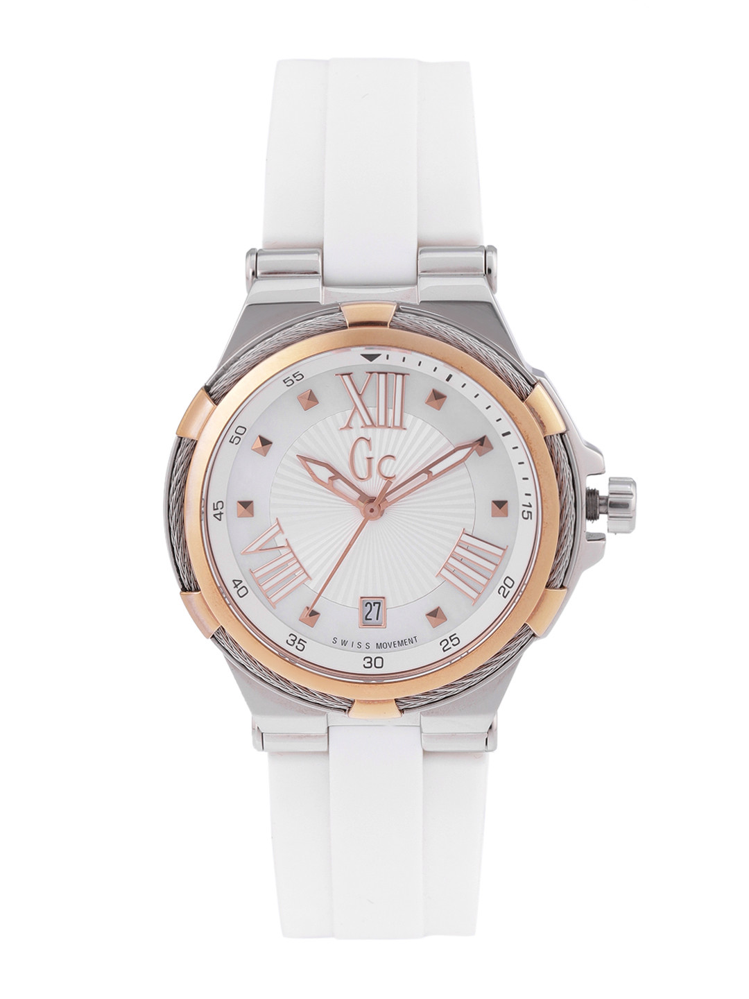 

GC Women White Dial & Straps Analogue Watch Y34002L1
