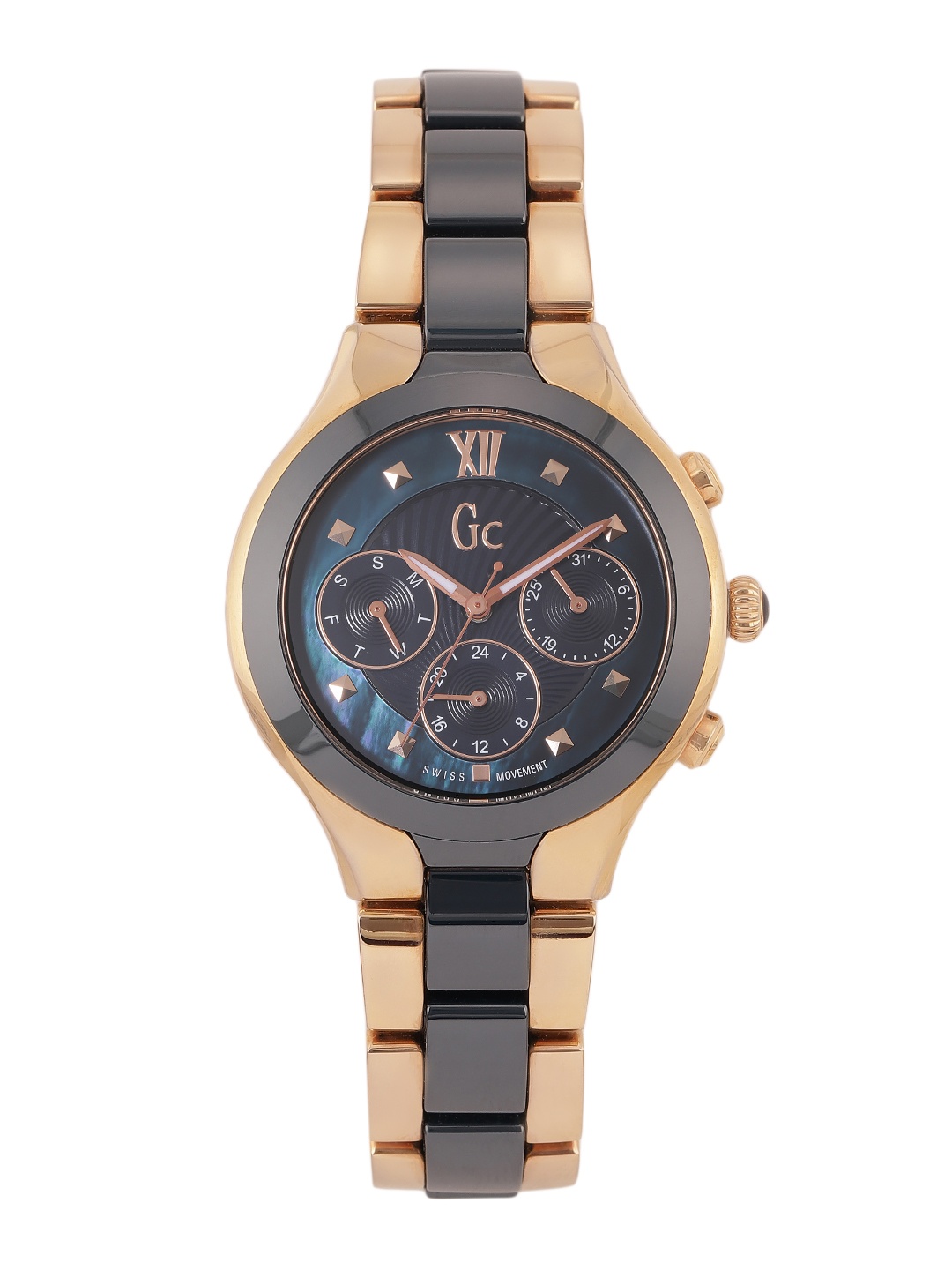 

GC Women Textured Dial & Stainless Steel Bracelet Style Strap Analogue Watch Y30003L7, Teal