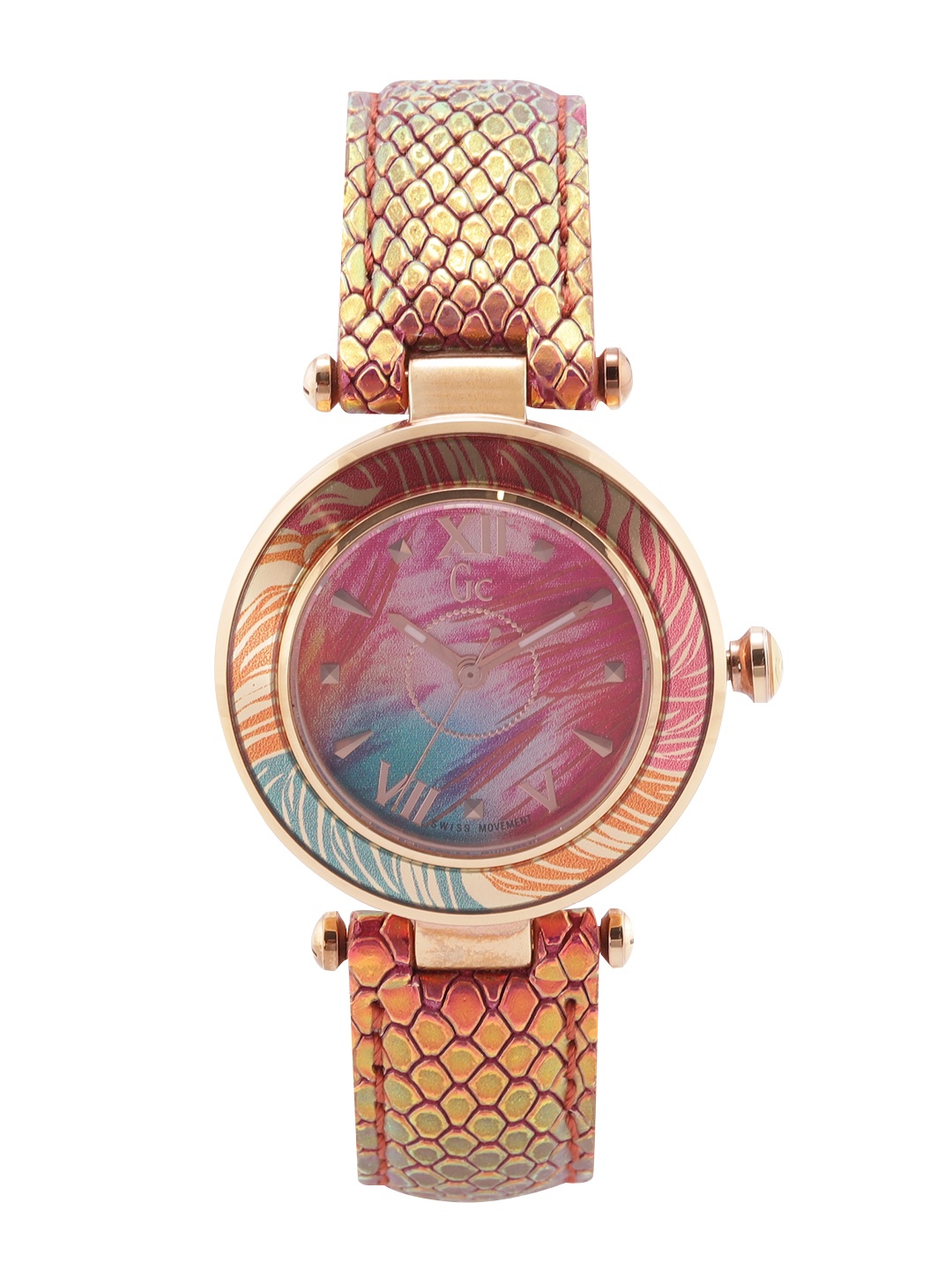 

GC Women Multicoloured Printed Dial & Multicoloured Leather Straps Analogue Watch Y12002L3, Multi