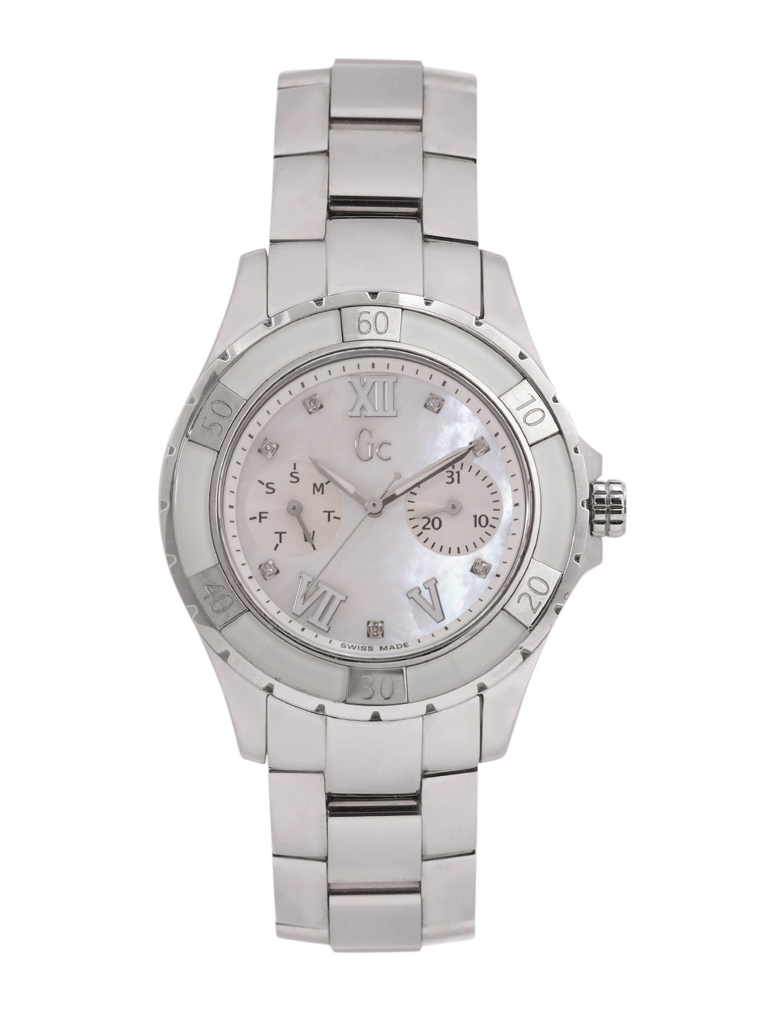 

GC Men Bracelet Style Analogue Watch X75102L1S, Silver